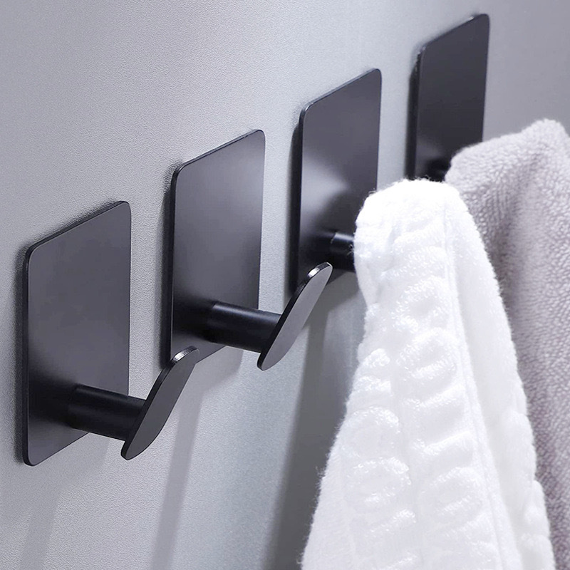 Home Creation Bathroom - 1/4 個ステンレス鋼のバスルームハードウェアタオルバーコートフックセット寝室洗面所家庭用収納整理アクセサリー