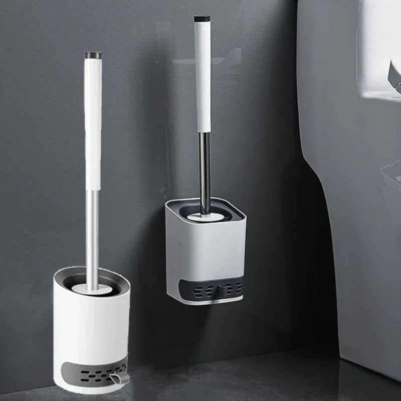 Home Creation Bathroom - シリコンTPR製トイレブラシ（ピンセット付き）浴室アクセサリー壁掛け式トイレブラシ、床用ブラシ、家庭用掃除ツール