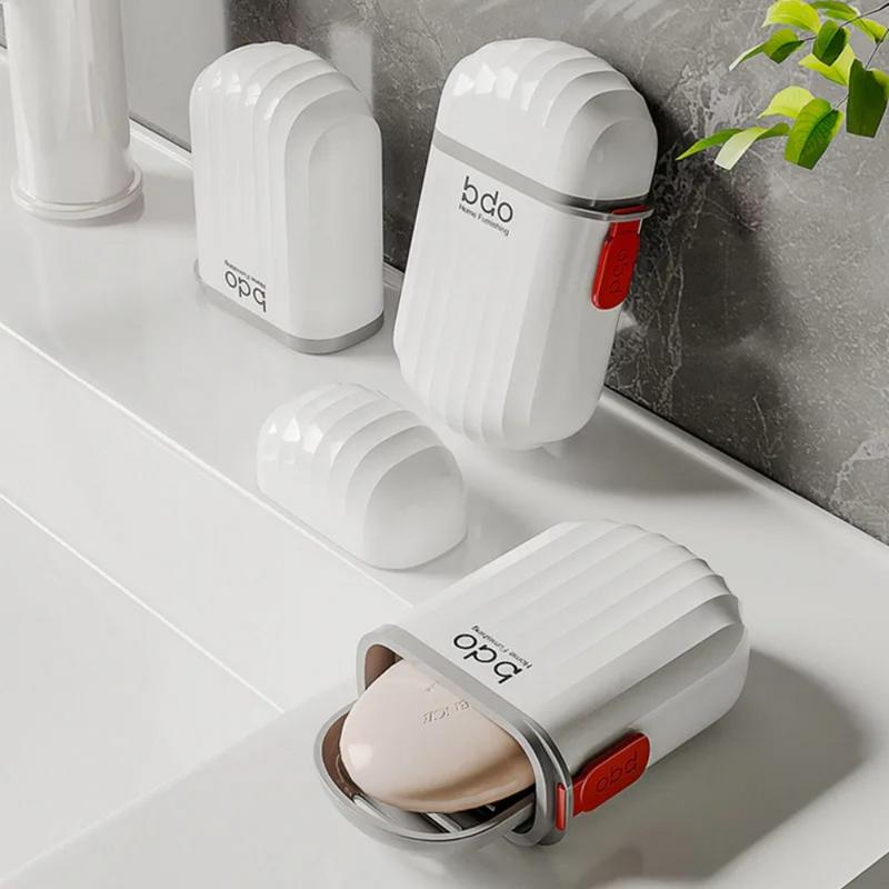 Home Creation Bathroom - 1Pc トラベルソープディッシュ排水水付きバスルーム用品ポータブルホルダーコンテナアクセサリーホームストレージボックス