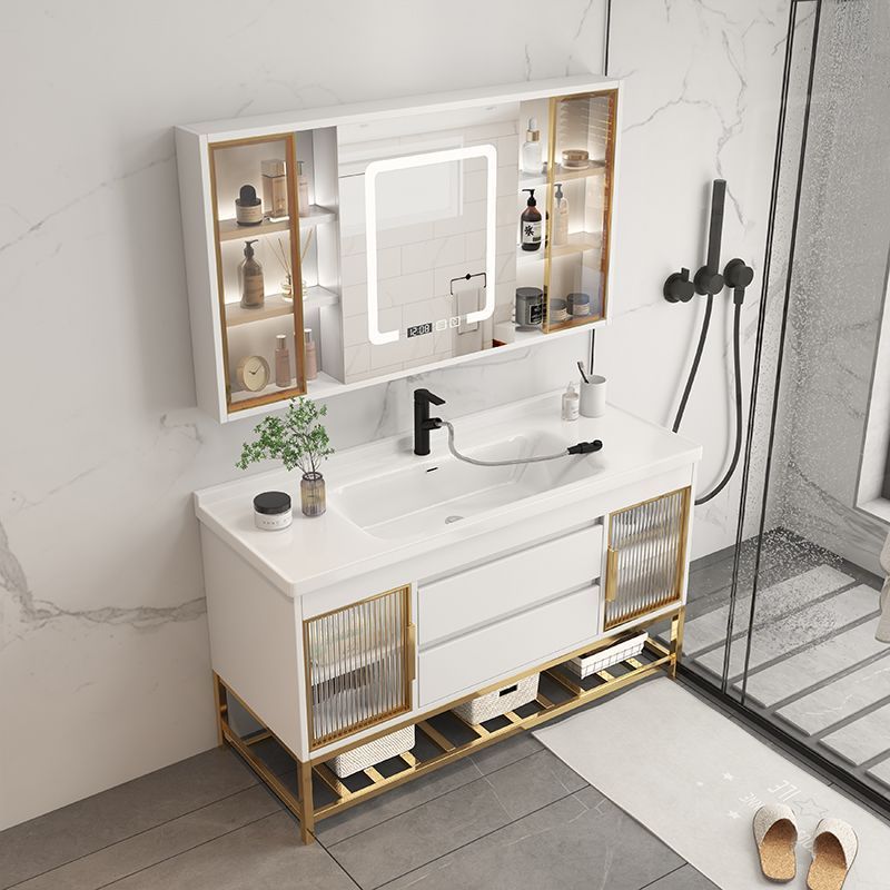Home Bathroom Organizer - シンクオーガナイザー付きバスルームバニティキャビネットシンプルモダンセラミック一体型洗面台バスルームキャビネット組み合わせ家庭用家具
