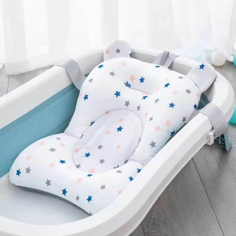 Non Slip Bath Mat - ベビーバスシートサポートマット幼児用滑り止めソフトコンフォートボディクッション折りたたみ式ベビーバスパッドチェア新生児用バスタブ枕