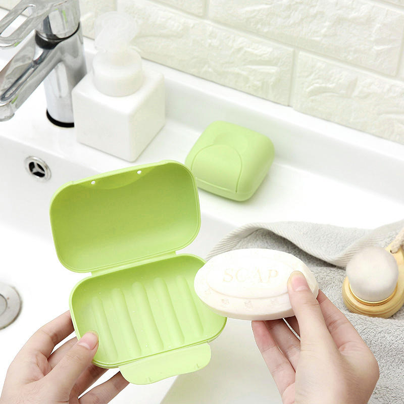 Bathroom Home Improvement - ポータブル防水漏れ防止トラベルソープボックスロックバックルカバー付き浴室洗面台家庭用収納容器