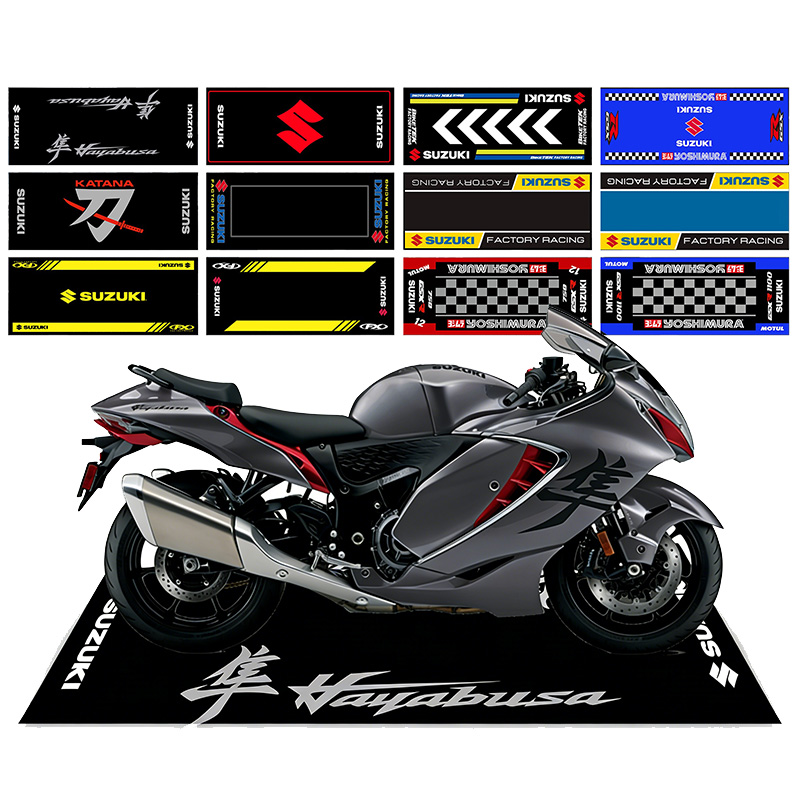 Home Bathroom Rugs - オートバイディスプレイカーペットスズキパーキングマット滑り止めガレージラグスポーツレーシングモト電動バイクエントランスホームデコレーション用