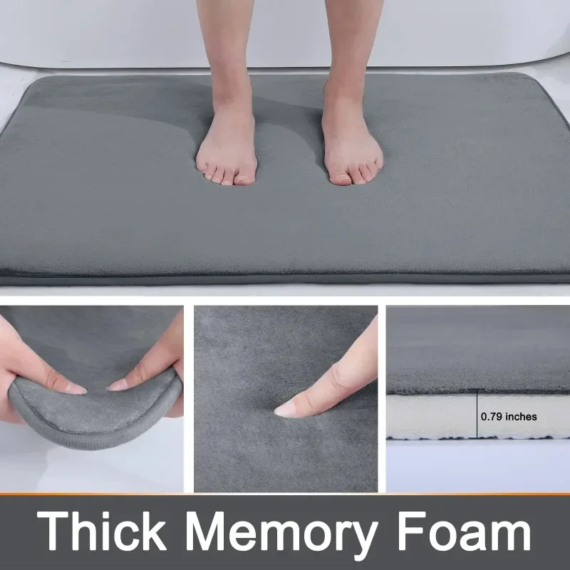 Non Slip Bath Mat - メモリーフォームバスマット 滑り止め 超吸水 速乾性 洗濯機で洗える 家庭用浴室