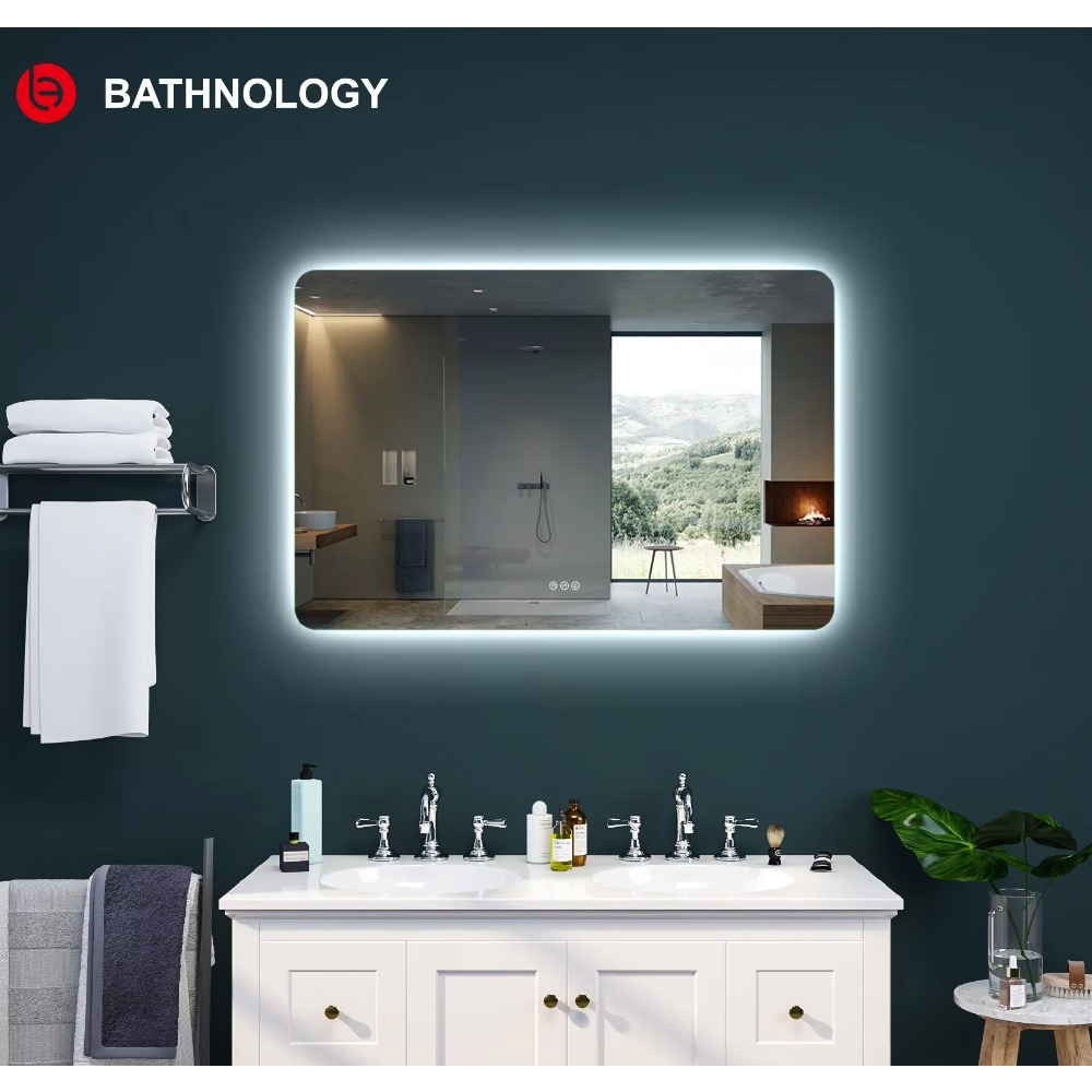 Bathroom Mirror Led - メーカー製バックライト付き長方形大型LEDミラー/タッチスクリーンスマートライト付き曇り止め浴室鏡
