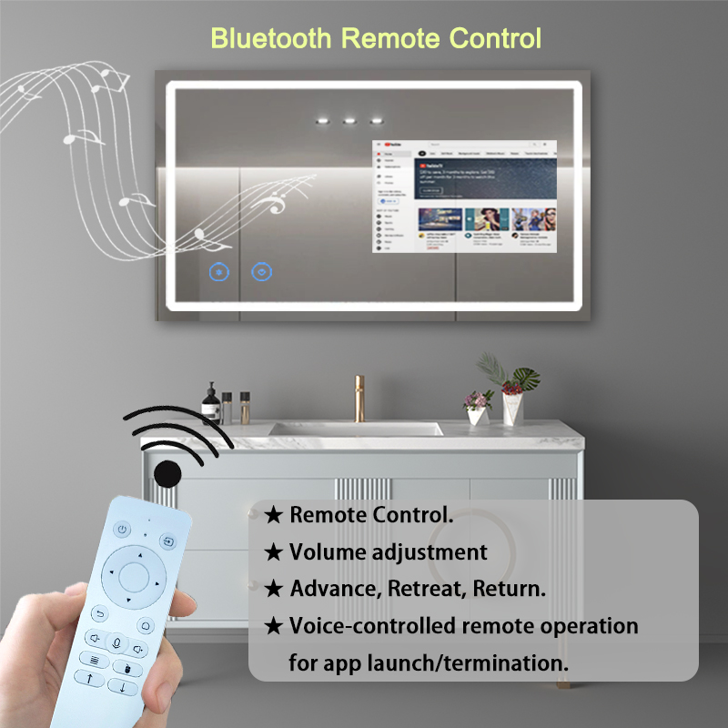 Bathroom Mirror Led - カスタムサイズ人気Android 15搭載長方形浴室鏡LEDフル機能マジックジムミラー防水TV WIFI Bluetoothスマートミラー
