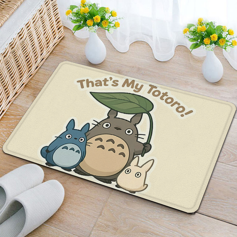 Home Bathroom Rugs - となりのトトロ フランネルフロアマット 吸水速乾フロアパッド かわいい漫画柄 バスルーム装飾用玄関マット