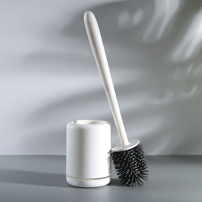Toilet Brush Holder - トイレブラシセットホルダーナイロン/シリコーン毛クリエイティブグランドスタンディングホルダー洗面所ブラシトイレクリーニングツール