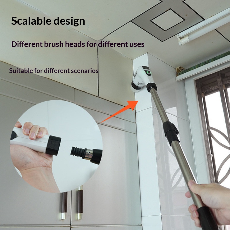 Home Bathroom Cleaning Machine - HOMEFISH コードレススピンスクラバー電動クリーニングブラシ 浴室 キッチン トイレ 多目的家庭用掃除ツール