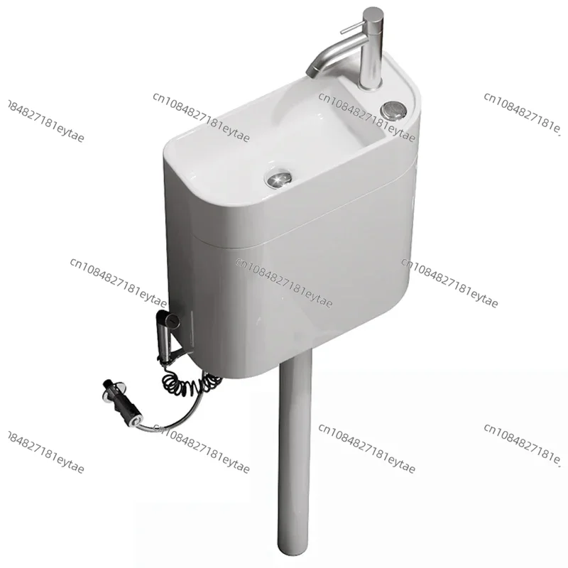 Home Bathroom Sink - しゃがみ式トイレ セラミック水タンク 手洗いシンク付き 家庭用トイレ しゃがみ式トイレ 浴室用しゃがみ式小便器