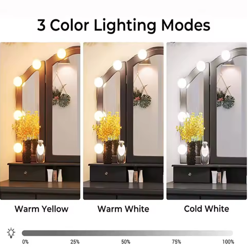 ハリウッドメイクアップバニティランプ、取り外し可能なLEDミ - Bathroom Mirror Led のレビューと価格