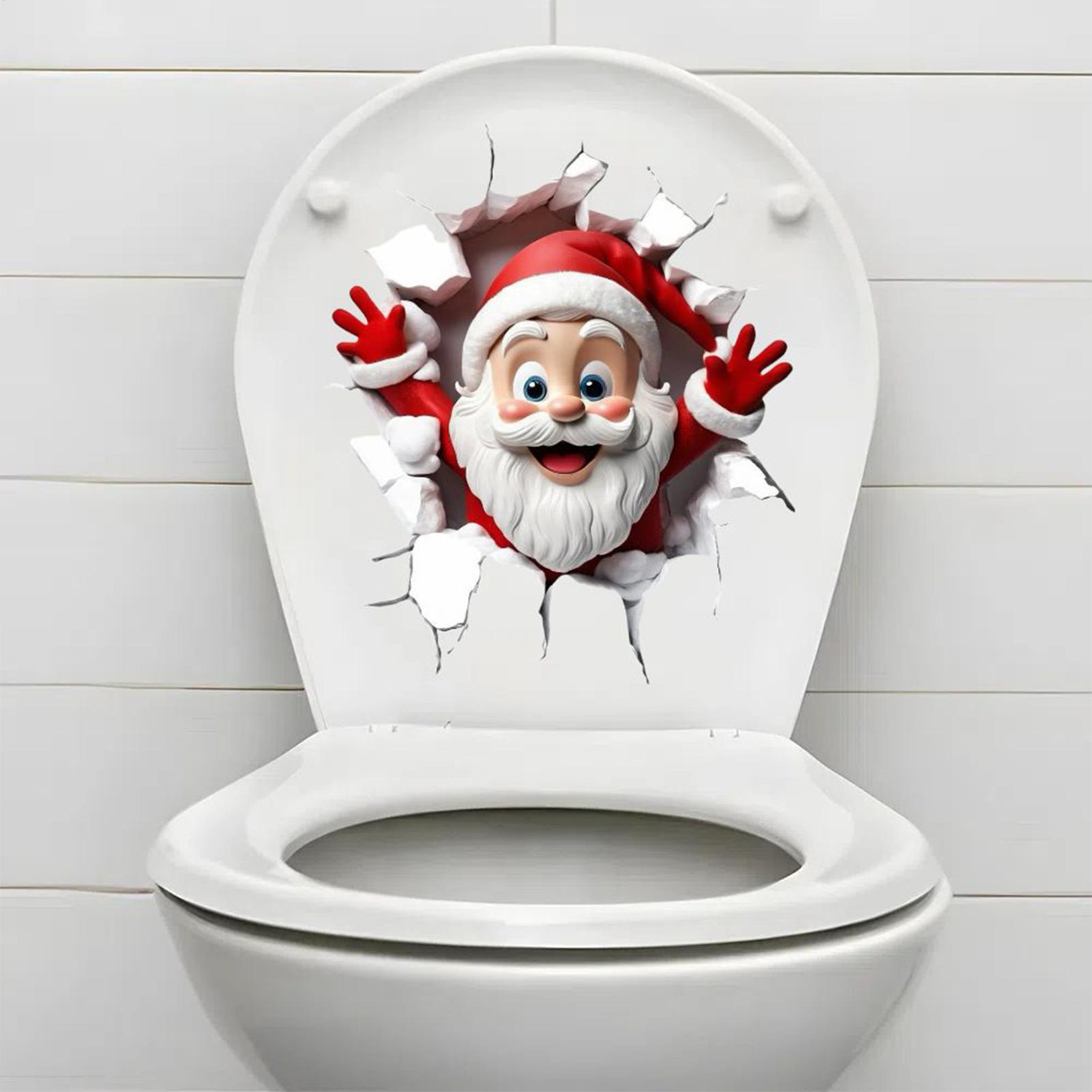 クリスマス便座ステッカー サンタクロース 壁を破るようなホリ - Home Bathroom Break のレビューと価格