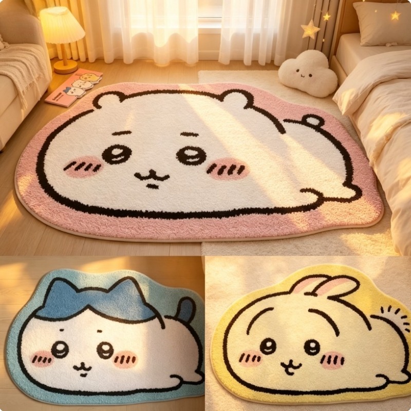 ホットチイカワ漫画ラグアニメハチワレうさぎぬいぐるみフロアマ - Home Bathroom Rugs のレビューと価格
