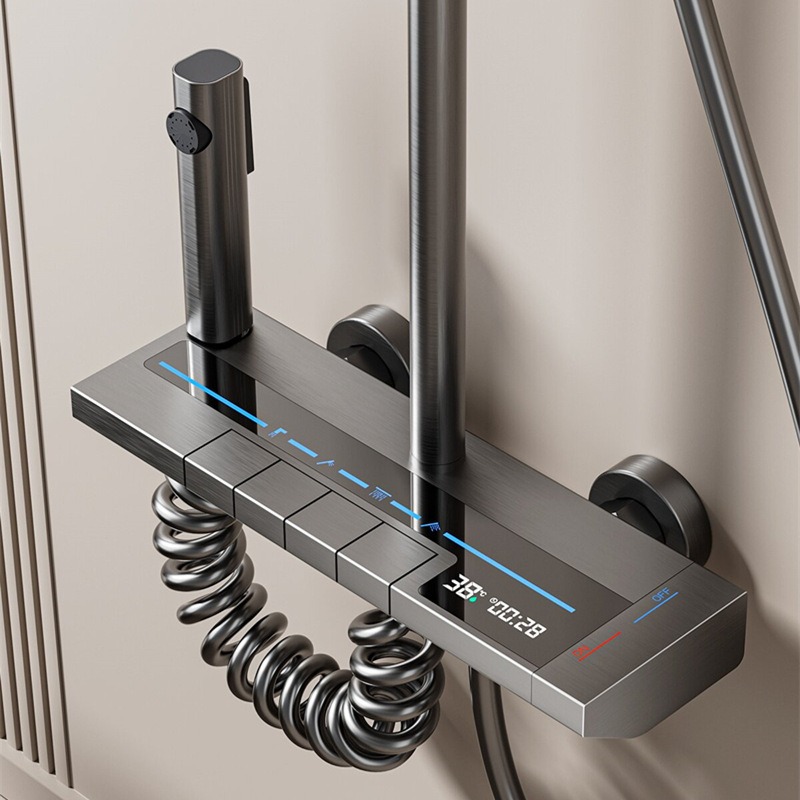LEDデジタルディスプレイシャワーセット 温冷ピアノボタン  - Bathroom Home Improvement のレビューと価格