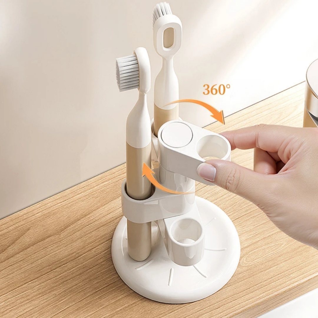 1 個回転歯ブラシホルダーデスクトップ歯ブラシスタンドオーガ - Home Bathroom Organizer のレビューと価格