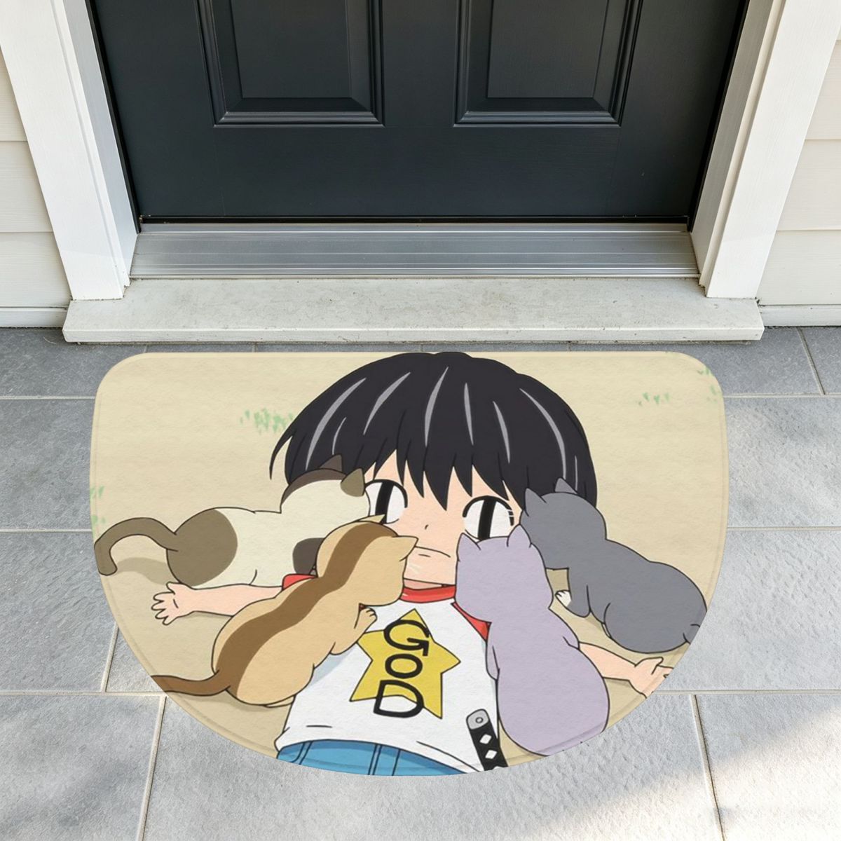 かわいいアニメのコタロウは一人暮らし ソフトフランネル製半円 - Home Alone Bathroom のレビューと価格