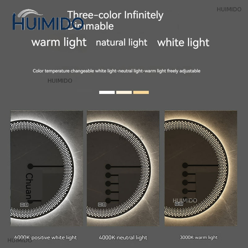 バスルームミラー 調節可能なスマートバスミラー 50CM 丸 - Bathroom Mirror Led のレビューと価格