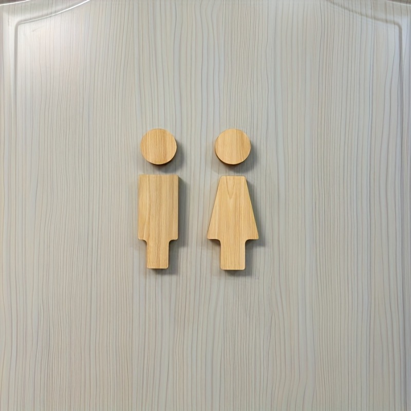 木製バスルームサイン 2 個 男性と女性のトイレのドア用 家 - Home Creation Bathroom のレビューと価格