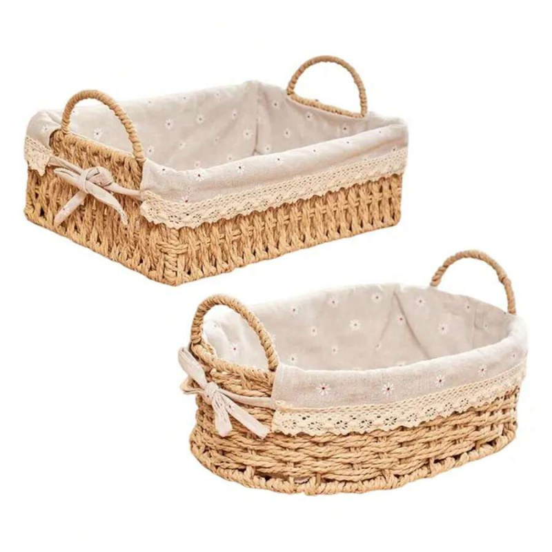 織り上げた収納バスケット キッチンオーガナイザー 手編み ハ - Home Bathroom Organizer のレビューと価格
