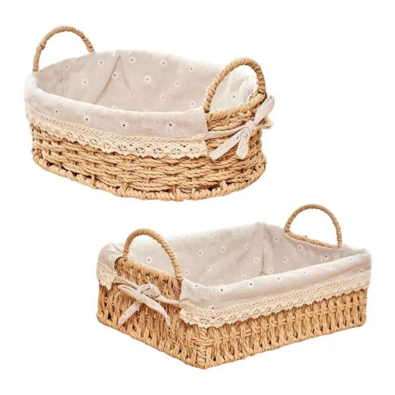 織り上げた収納バスケット キッチンオーガナイザー 手編み ハ - Home Bathroom Organizer のレビューと価格