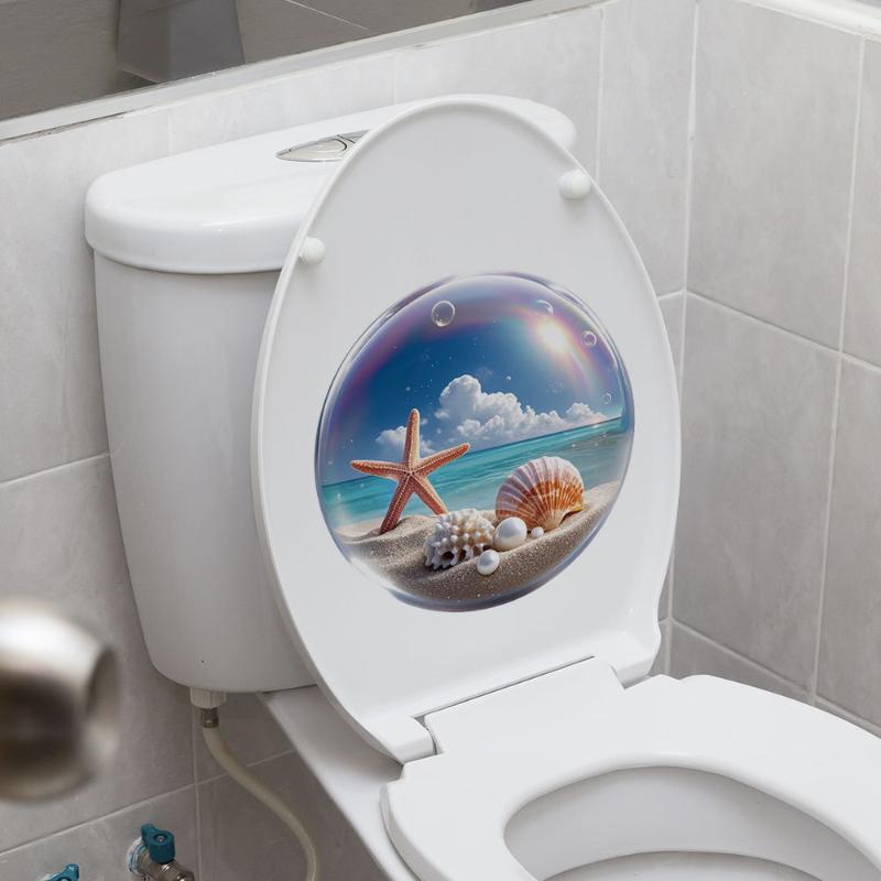 【HG】海をテーマにしたトイレステッカー 防水自己粘着性の貝 - Home Toilet Bathroom Design のレビューと価格
