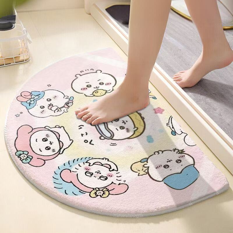 ちいかわ半円形バスマット 可愛いアニメ ハチワレうさぎ柄 ソ - Non Slip Bath Mat のレビューと価格