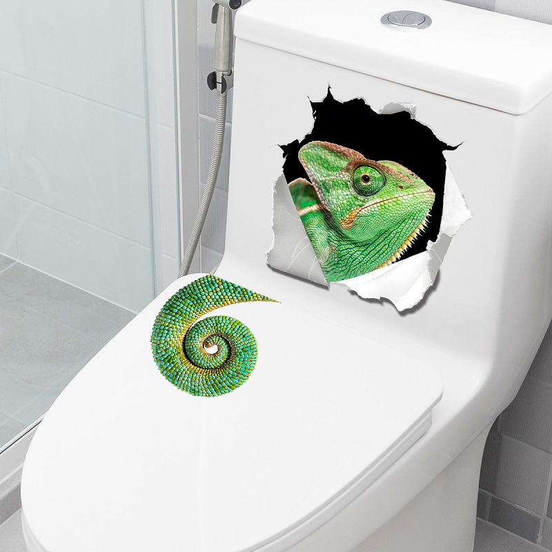 風変わりな壁を破るトカゲトイレステッカーデカールバスルームホ - Home Bathroom Break のレビューと価格