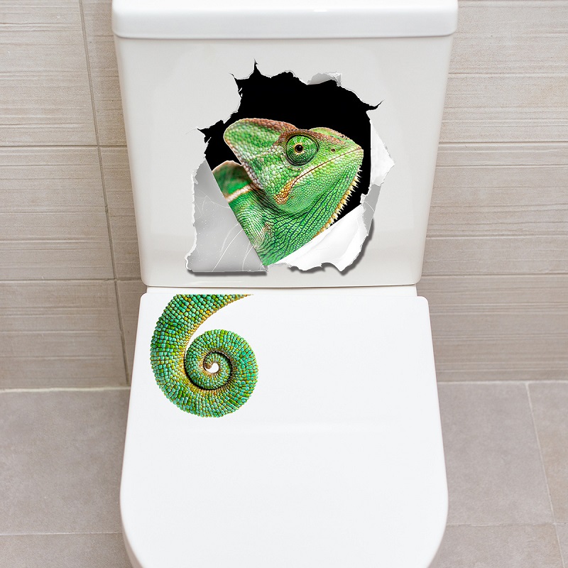 風変わりな壁を破るトカゲトイレステッカーデカールバスルームホ - Home Bathroom Break のレビューと価格