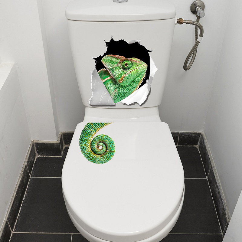 風変わりな壁を破るトカゲトイレステッカーデカールバスルームホ - Home Bathroom Break のレビューと価格