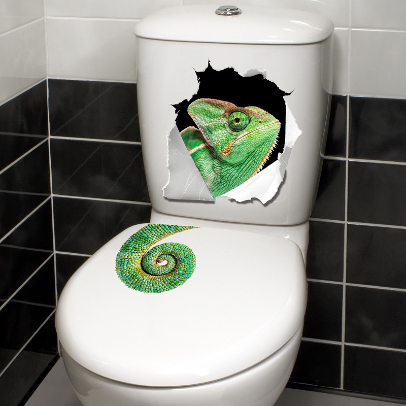 風変わりな壁を破るトカゲトイレステッカーデカールバスルームホ - Home Bathroom Break のレビューと価格