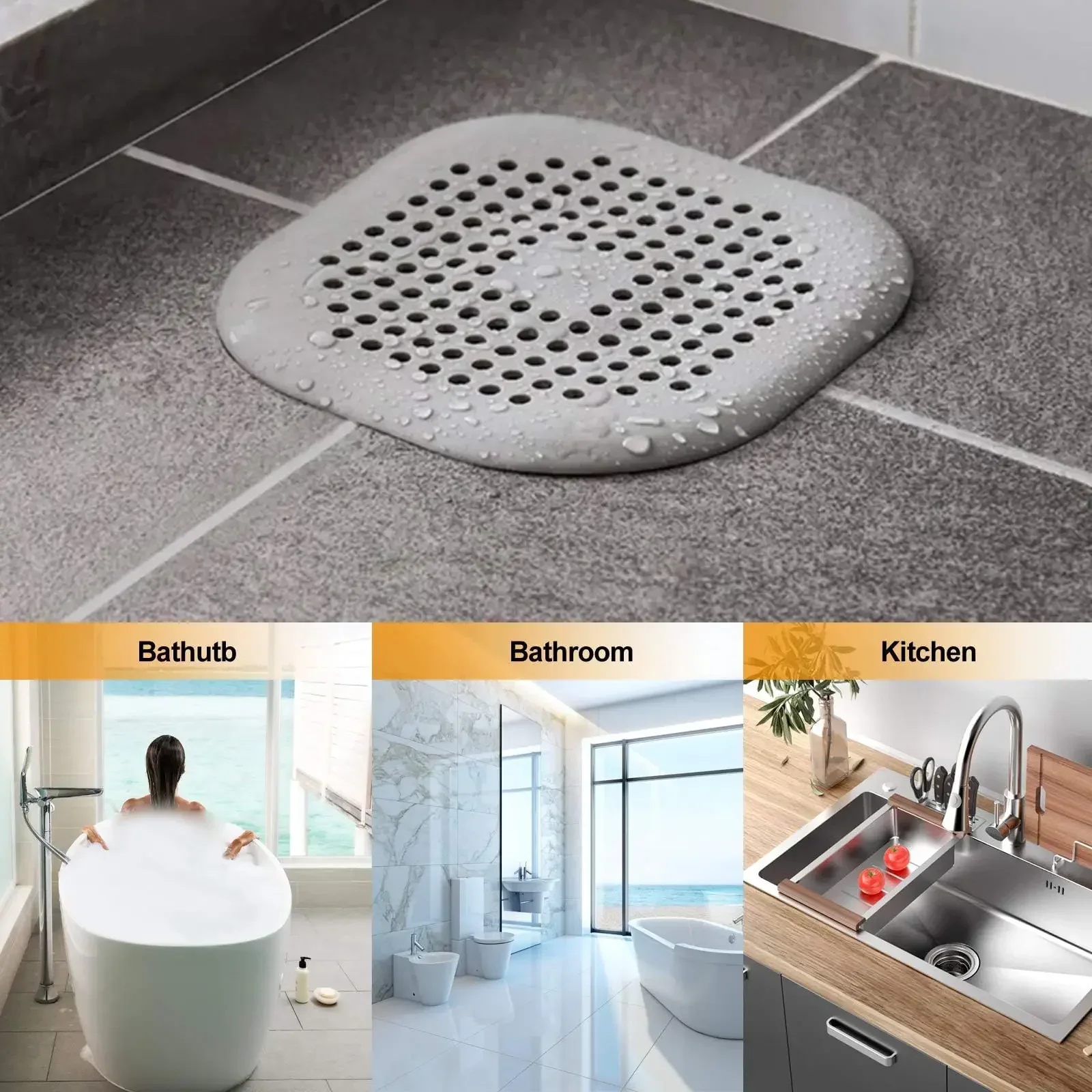 プラグストッパーキッチン下水道シリコーン浴室床浴槽水フィルタ - Home Creation Bathroom のレビューと価格
