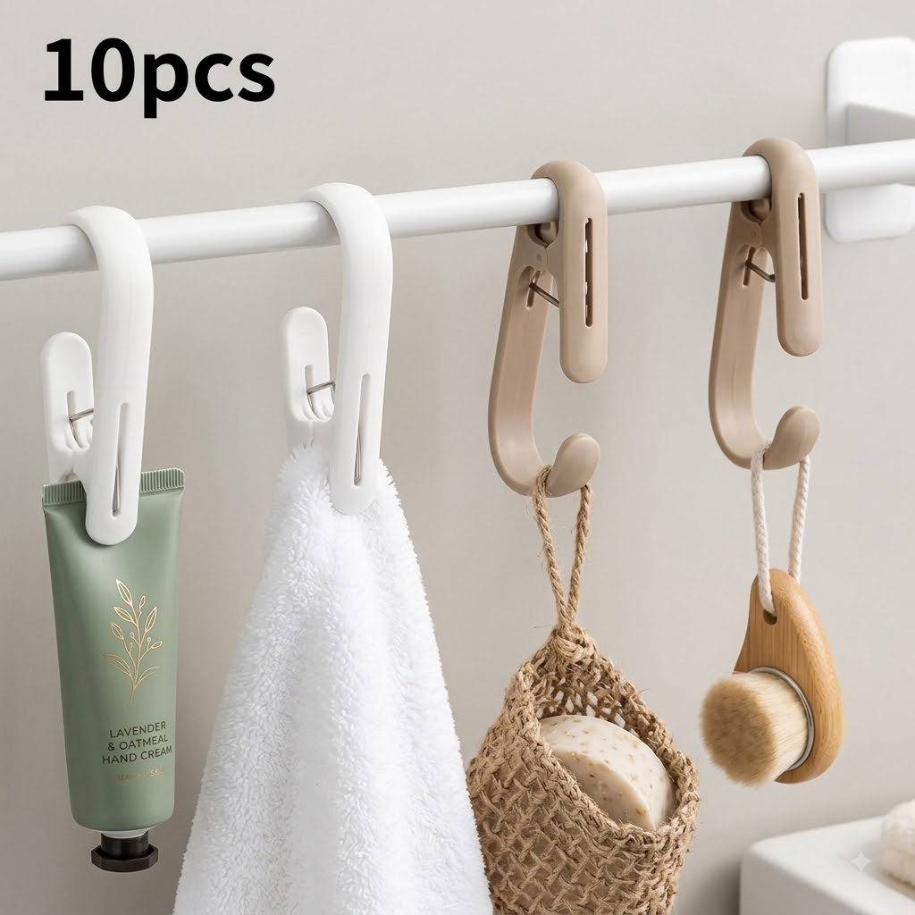 多目的プラスチッククランプ ポータブル吊り下げフック クリッ - Bathroom Home Improvement のレビューと価格