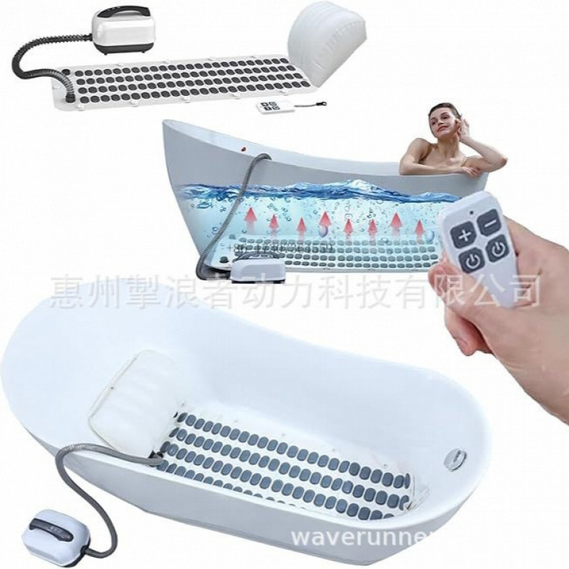 ポータブル浴槽バブルバスマシン：滑り止めマット、エアポンプ、 - Bathtub Pillow Inflatable のレビューと価格