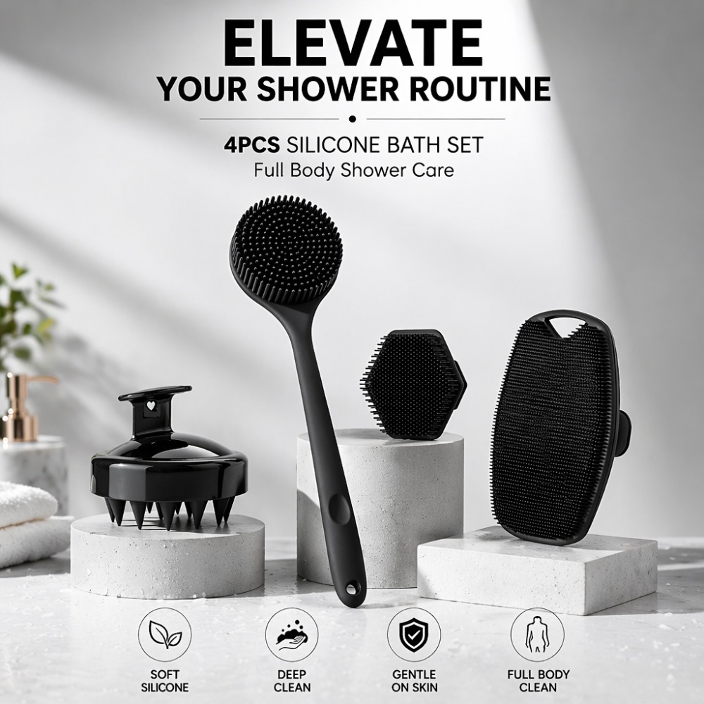4個セット シリコンボディスクラバー ソフト角質除去洗顔ブラ - Home Bathroom Cleaning Machine のレビューと価格