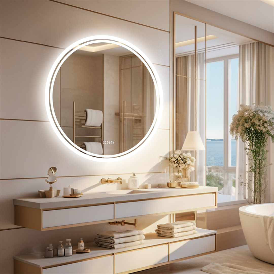 LUVODI 80cm丸型浴室鏡、インテリジェント照明タッチ - Zara Home Bathroom のレビューと価格