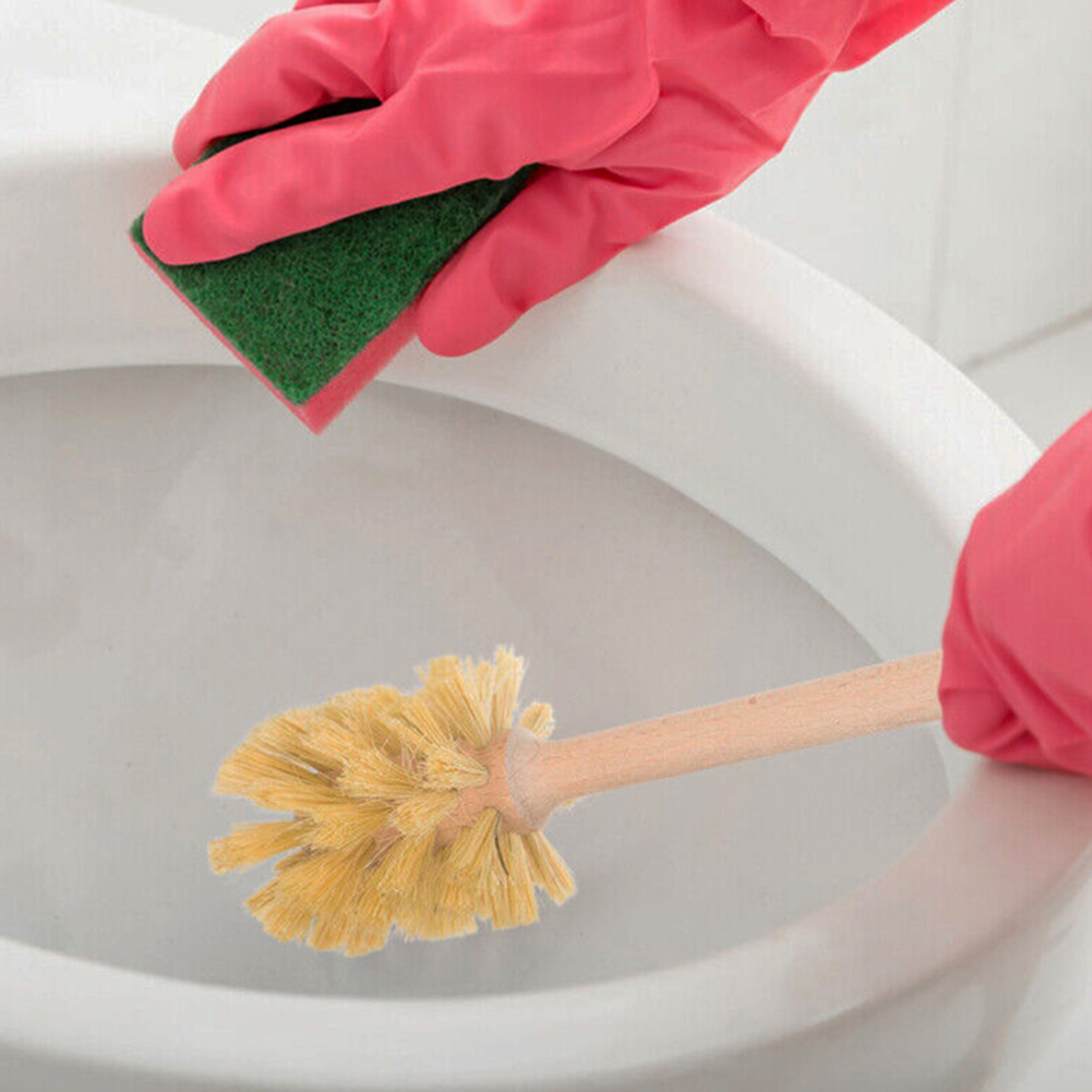 1PC 木製トイレブラシロングハンドルソフトヘアクリーニング - Toilet Brush Holder のレビューと価格