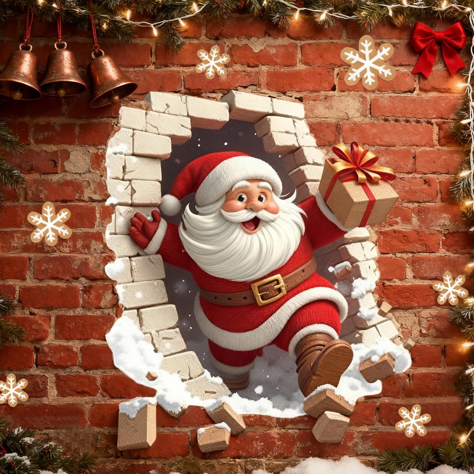 サンタウォールデカール クリスマスステッカー デコレーション - Home Bathroom Break のレビューと価格