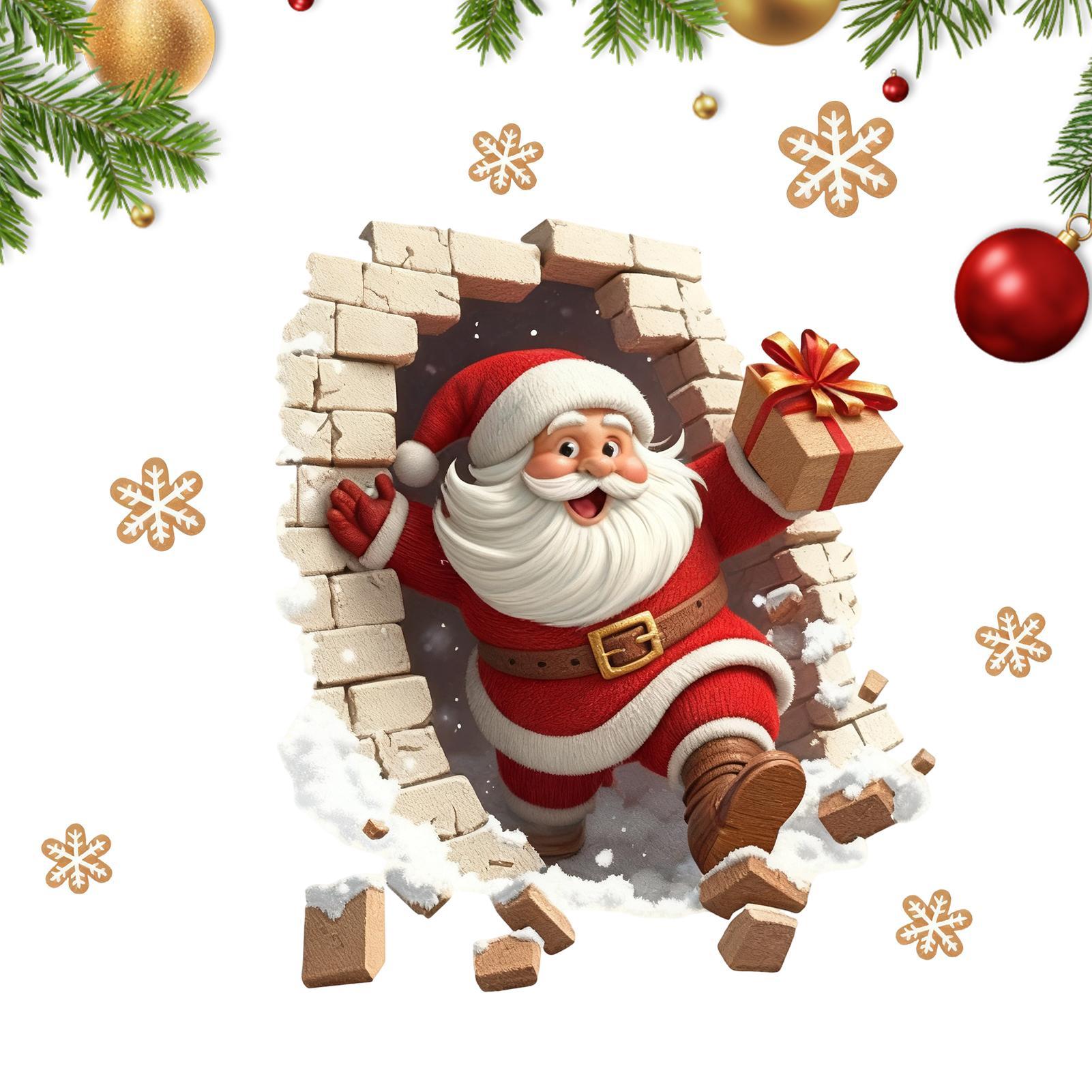 サンタウォールデカール クリスマスステッカー デコレーション - Home Bathroom Break のレビューと価格