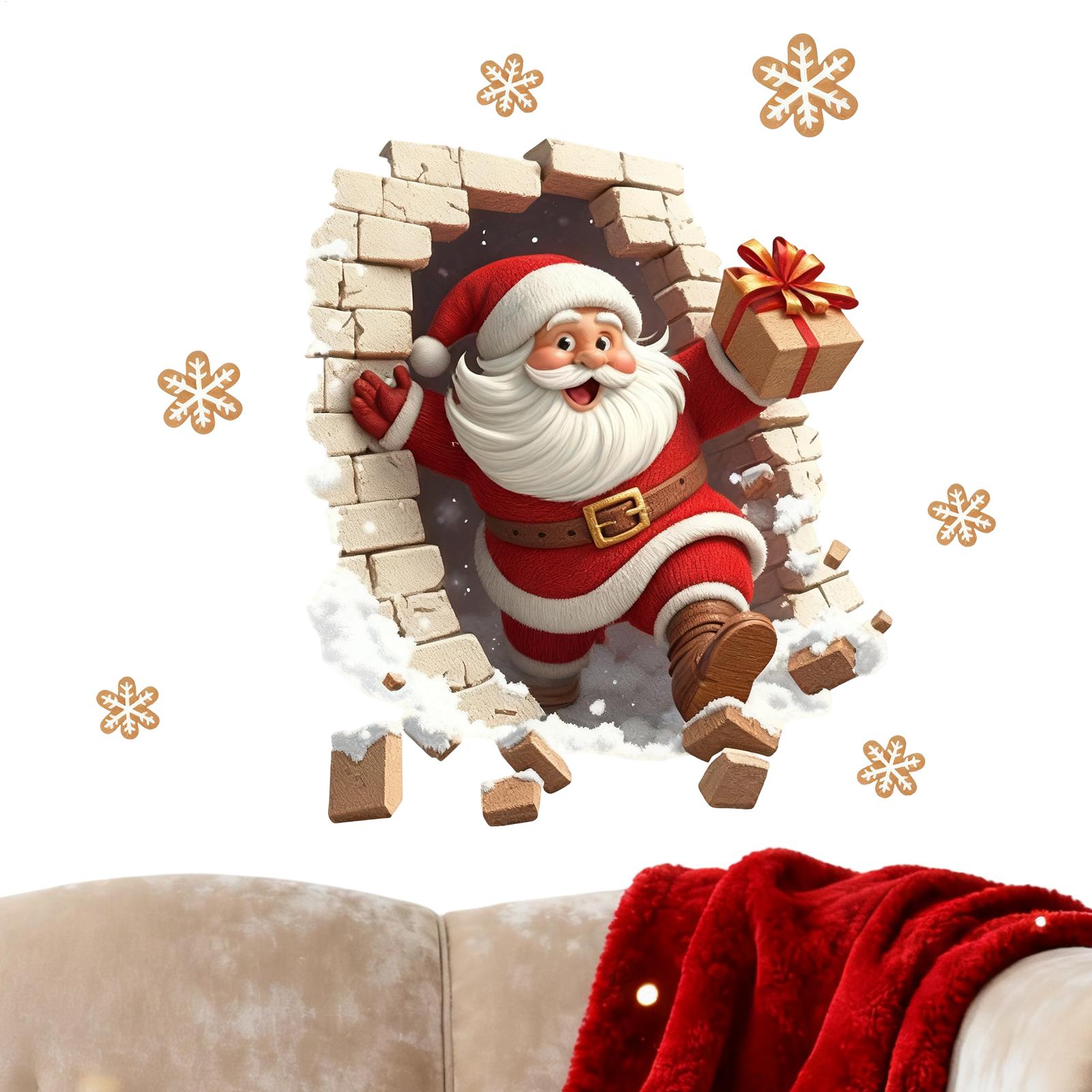 サンタウォールデカール クリスマスステッカー デコレーション - Home Bathroom Break のレビューと価格