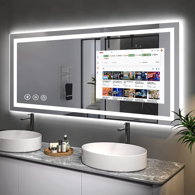 カスタムサイズ人気Android 15搭載長方形浴室鏡LED - Bathroom Mirror Led のレビューと価格
