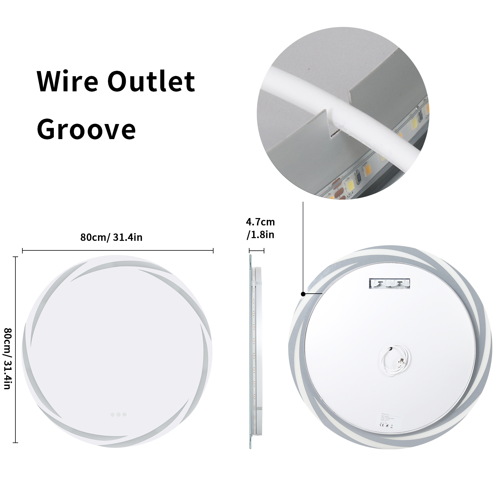 防曇LEDバスルームミラー,壁に取り付けられたバニティミラー - Zara Home Bathroom のレビューと価格