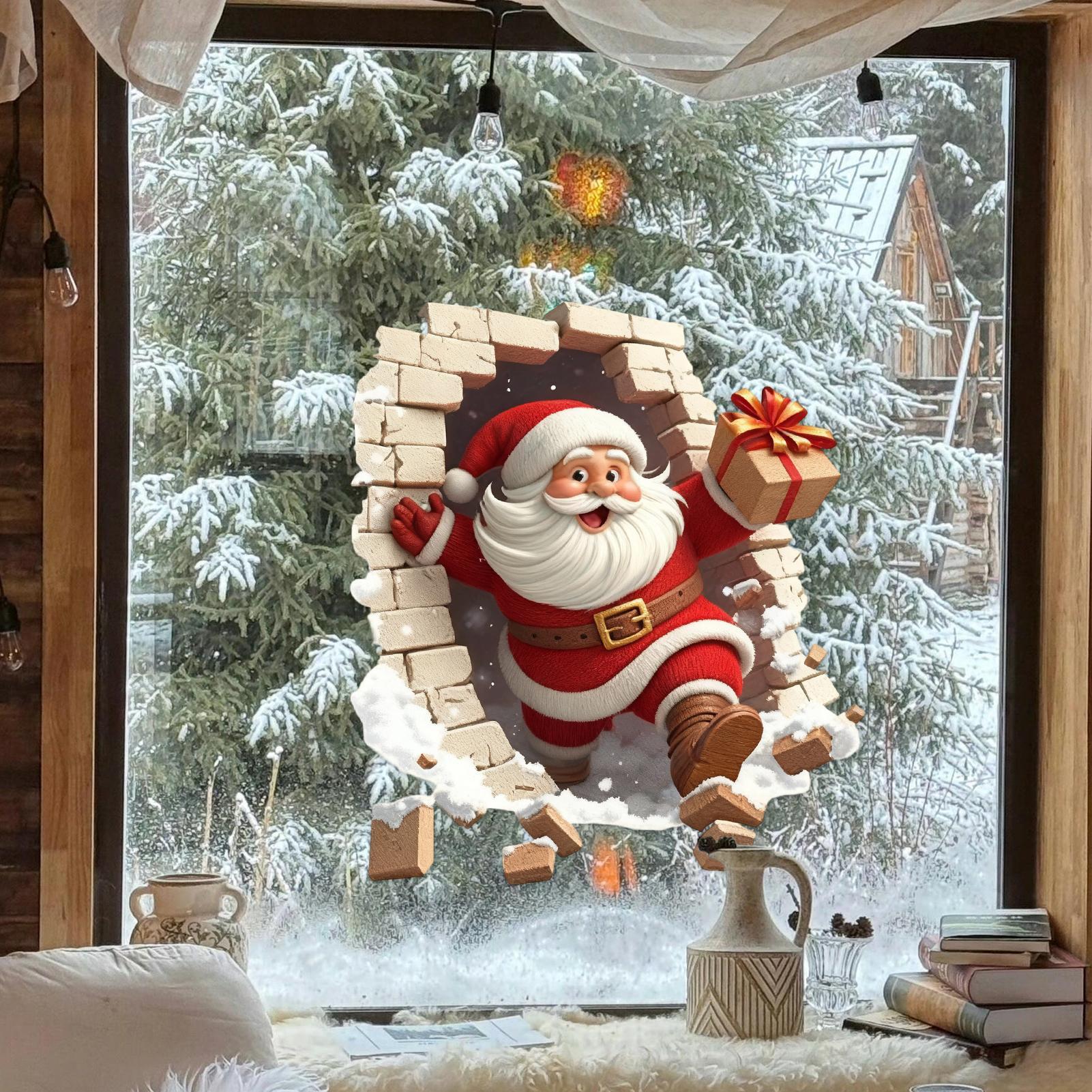クリスマスサンタウォールデカールクリスマスサンタブレイクレン - Home Bathroom Break のレビューと価格