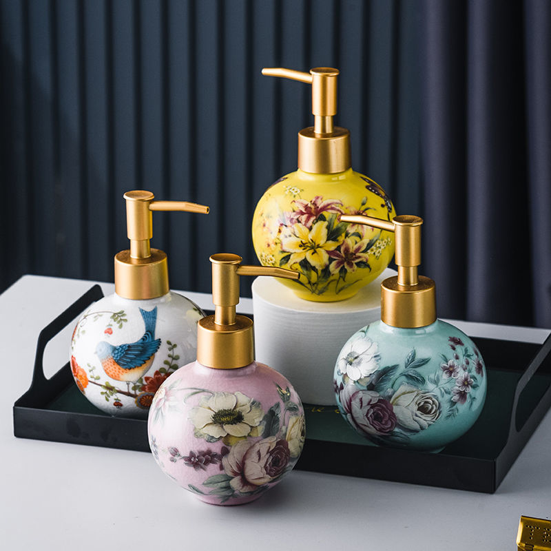 300 ミリリットルセラミックサブボトルカラー花と鳥の装飾容 - Home Creation Bathroom のレビューと価格