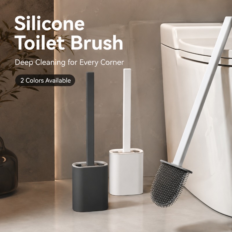 フレキシブルシリコン製トイレブラシ（ホルダー付き、ロングハン - Toilet Brush Holder のレビューと価格