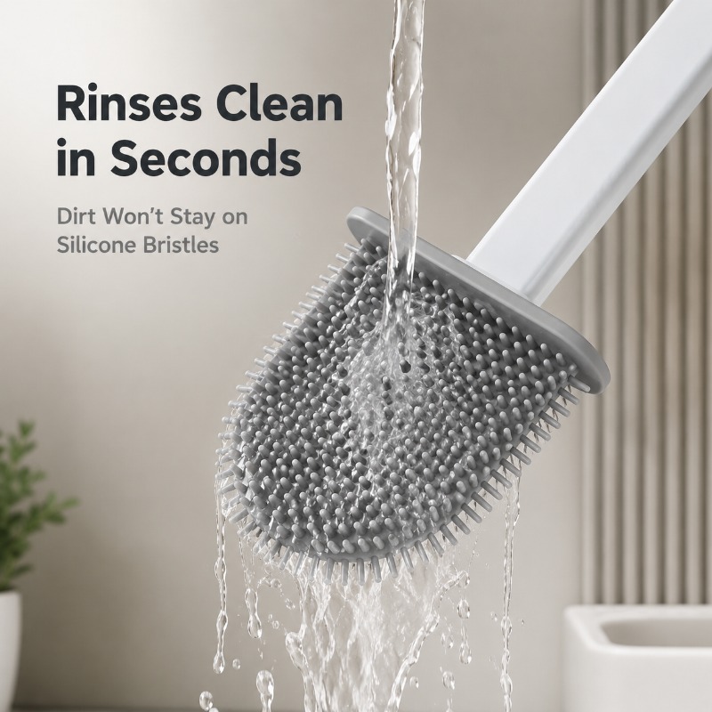 フレキシブルシリコン製トイレブラシ（ホルダー付き、ロングハン - Toilet Brush Holder のレビューと価格