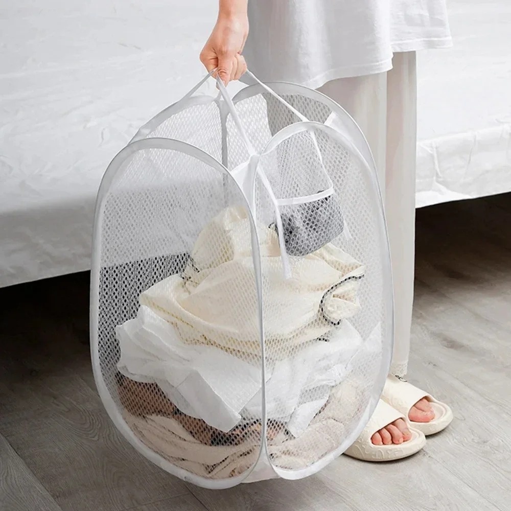 折りたたみ式ポップアップメッシュランドリーバスケット大容量汚 - Bathroom Home Improvement のレビューと価格