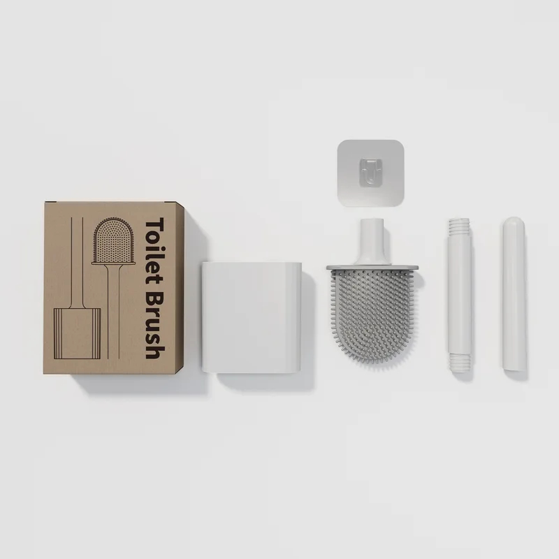 防水ソフトブラシトイレブラシ、シリコン製壁掛けデザイン、速乾 - Toilet Brush Holder のレビューと価格