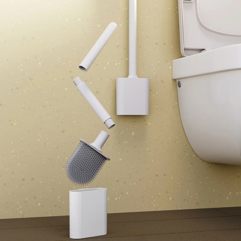 防水ソフトブラシトイレブラシ、シリコン製壁掛けデザイン、速乾 - Toilet Brush Holder のレビューと価格