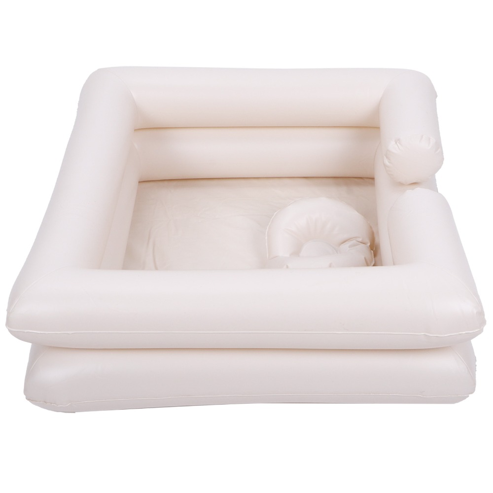PVC製インフレータブルシャンプーボウル ホワイト 簡単に使 - Bathtub Pillow Inflatable のレビューと価格