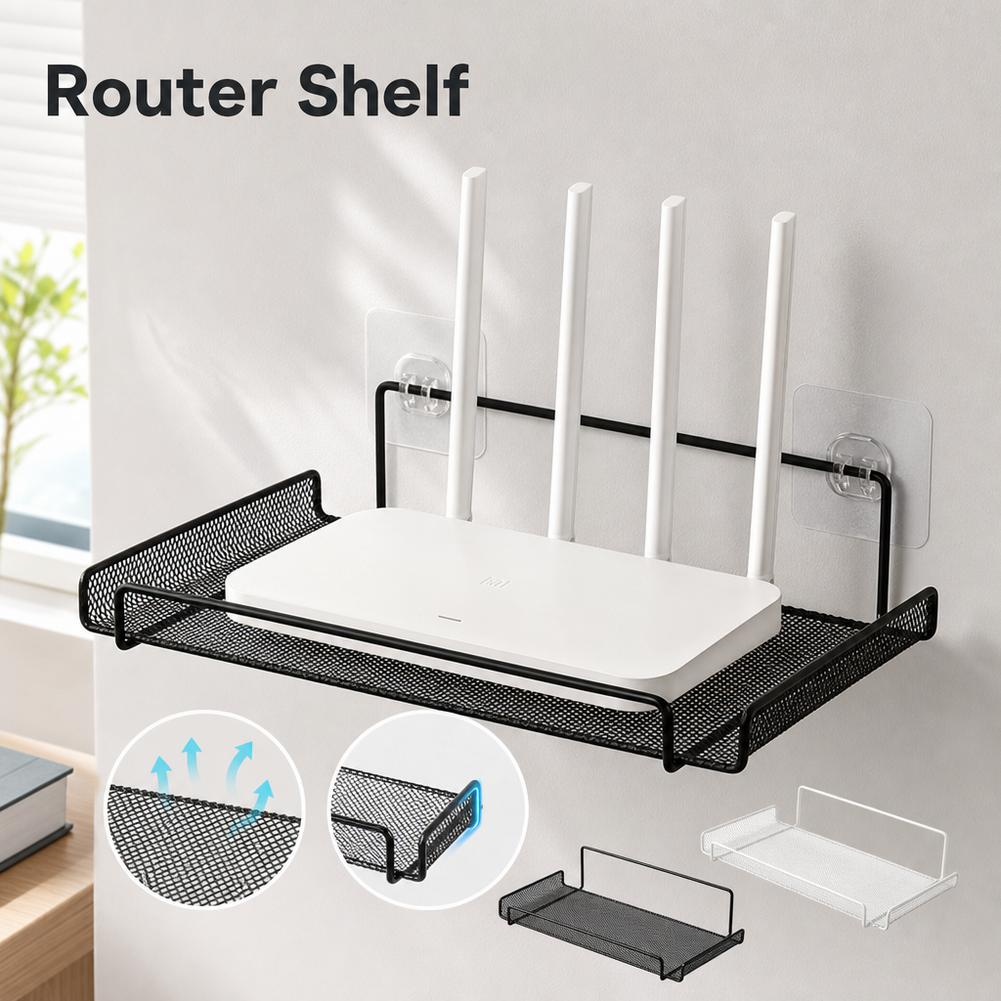 ステンレス製壁掛けルーターシェルフ 穴あけ不要 WiFi収納 - Home Bathroom Organizer のレビューと価格